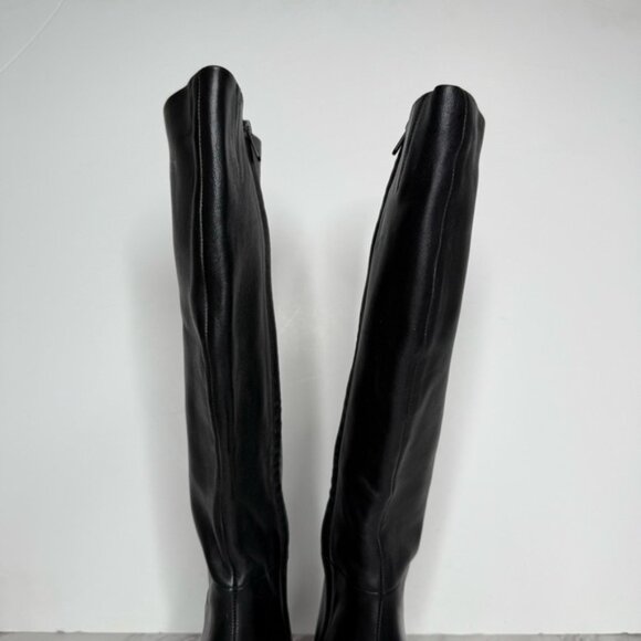 Vince Pilar Pointy Toe Black Leather Heeled Tall Boot 10M - Picture 5 of 16